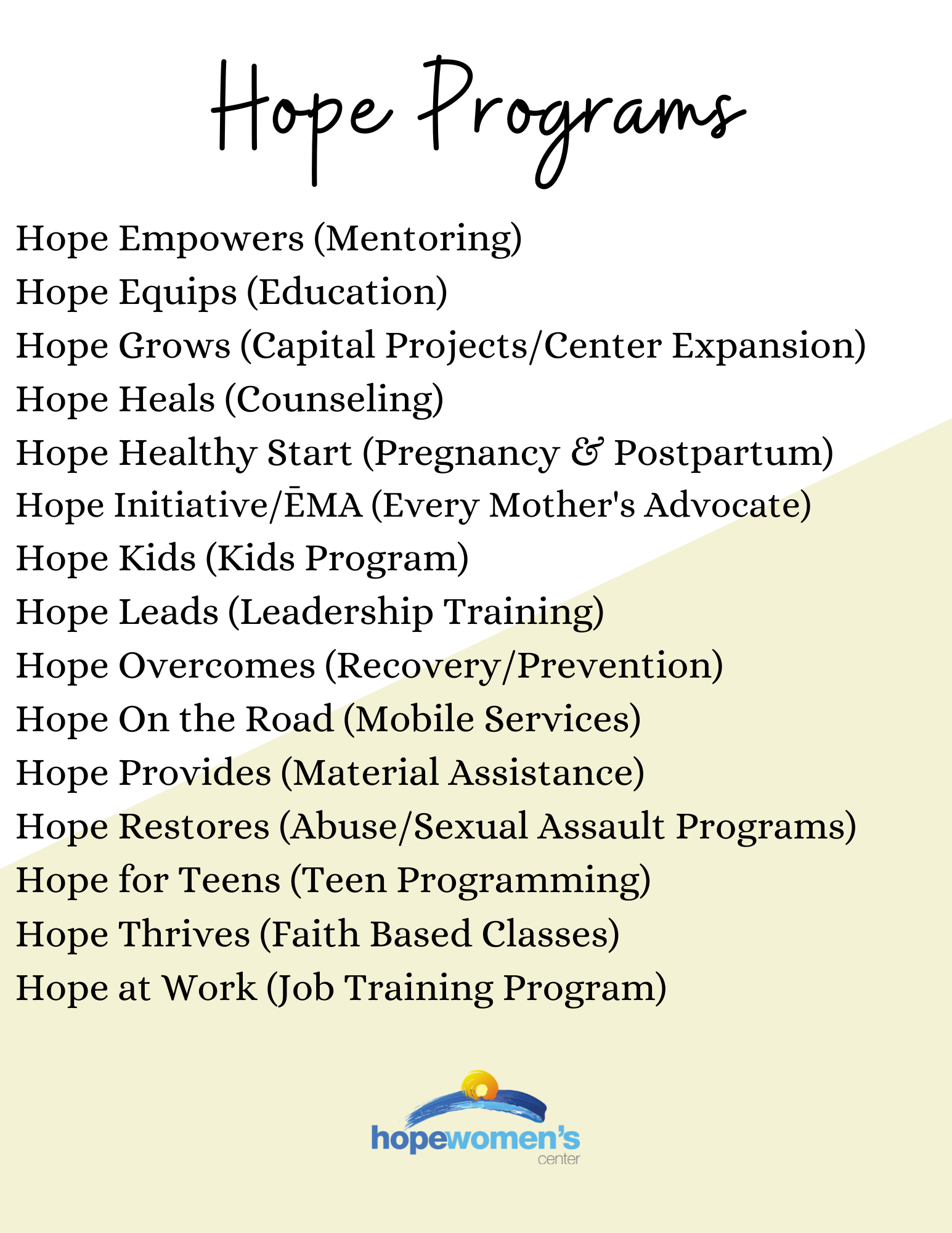 Hope Programs 2024